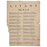 Broadside poetry.- - The Litany of The D. of B.,  single sheet, printed recto only, 306 x 2545mm,