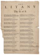 Broadside poetry.- - The Litany of The D. of B.,  single sheet, printed recto only, 306 x 2545mm,