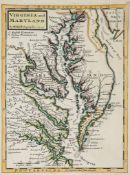 Moll (Herman) - Virginia and Maryland, the Chesapeake Bay area,   engraved map with original hand-