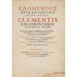 Clement I -  Ad Corinthios epistola prior, large paper copy, Greek and Latin text  ( Saint, Pope  )