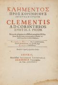 Clement I -  Ad Corinthios epistola prior, large paper copy, Greek and Latin text  ( Saint, Pope  )