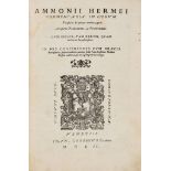 Aristotle.- Ammonius Hermiae. - Commentaria in librum Porphyrii De quinque uocibus  Commentaria in