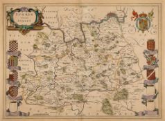 Surrey.- Blaeu (Johan and Willem) - Surria Vernacule Surrey, county map including London, ornate