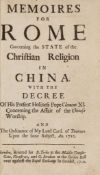 Memoires for Rome concerning the state of the Christian religion in China  Memoires for Rome