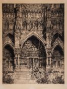 Bruycker (Jules de) - Cathédrale d'Amiens, 1st state,  etching with drypoint on cream japan paper,