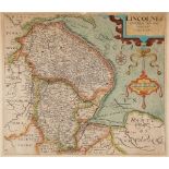 Lincolnshire.- - Saxton and William Kip. Lincolniæ comitatus ubi olim insederunt...  Saxton (