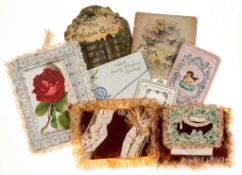 Victorian & later Valentine and Christmas cards,  a small but eclectic collection , comprising of
