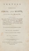 Volney -  Travels through Syria and Egypt, 2 vol., one folding engraved map...  (C.F.,  Comte
