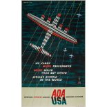 LEWITT-HIM - AOA USA, we carry more passengers.... lithographic poster in colours, pinted by W.R.