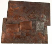 ETCHED COPPER PLATES - INCL. LOUIS WAIN - A collection of etched copper plates, including two for