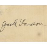 LONDON, JACK - Signature of Jack London in ink on cream card, a few light spots, 6 Signature of Jack