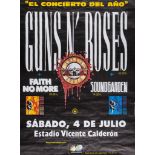 BOWIE, DAVID AND GUNS 'N' ROSES - Rare original promotional poster for the Madrid concert of