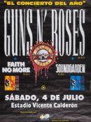 BOWIE, DAVID AND GUNS 'N' ROSES - Rare original promotional poster for the Madrid concert of