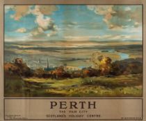 FRAZER, William Miller (1864-1961) - PERTH lithographic poster in colours, printed by