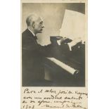 DE FALLA, MANUEL - Vintage black and white postcard photograph showing De Falla... Vintage black and