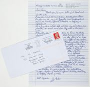 NILSEN, DENNIS - Autograph letter signed expressing Nilsen Autograph letter signed ("Des Nilsen")