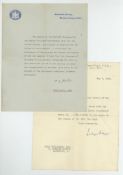 ATTLEE, CLEMENT - Typed document signed , urging the British public "of all parties Typed document