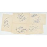 ROLLING STONES & THE HOLLIES - A set of five album pages signed by Mick Jagger, Keith Richards A set