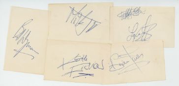 ROLLING STONES & THE HOLLIES - A set of five album pages signed by Mick Jagger, Keith Richards A set