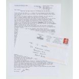 NILSEN, DENNIS - Three typed letters signed . In the first letter he writes that the Three typed