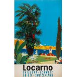 BUZZI, Daniele - LOCARNO, Southern Switzerland lithographic poster in colours, 1952,  printed by