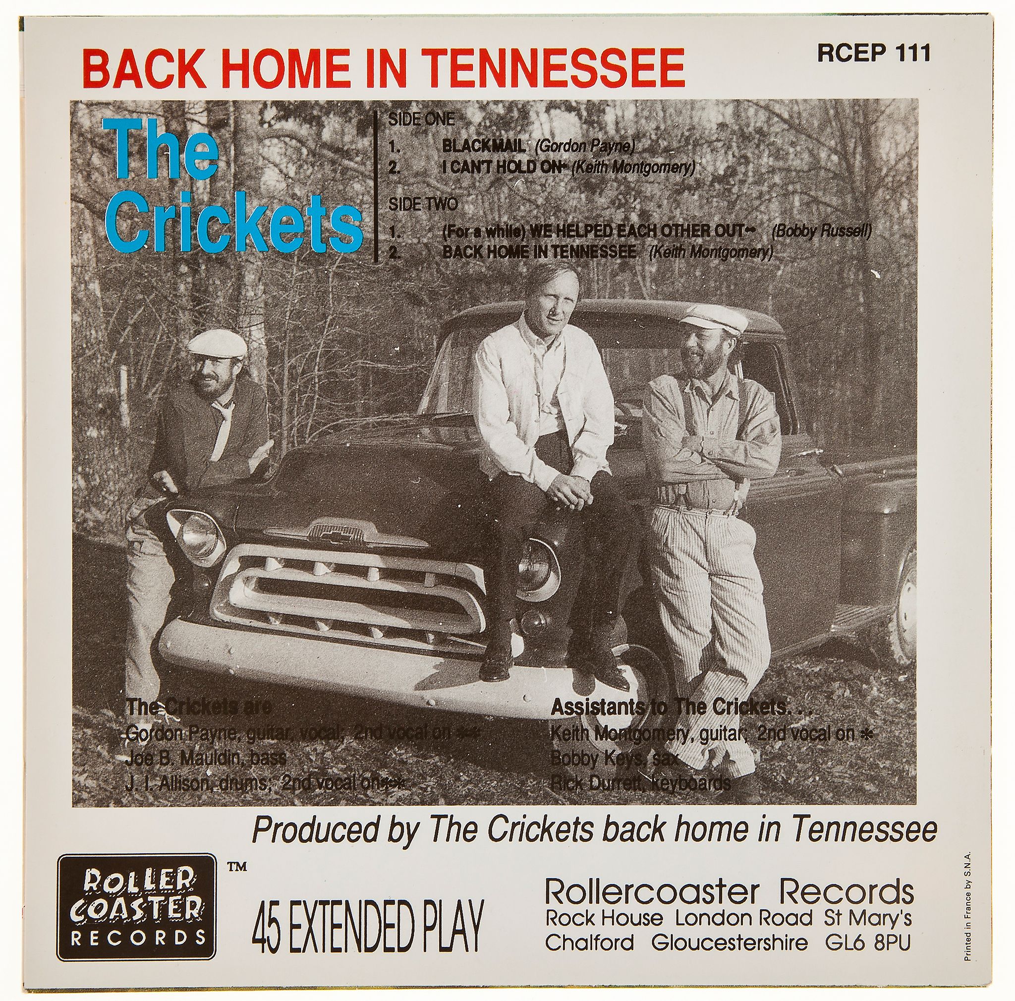 CRICKETS, THE - A 7" vinyl EP of The Crickets' ºck Home in Tennessee' A 7" vinyl EP of The Crickets' - Image 2 of 2