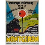 CASSARD H. - MONTGERON lithographic poster in colours, printed by Perrot, cond. B, not backed 63 x