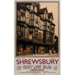 BUCKLE Claude H - SHREWSBURY, GWR, LMS lithographic poster in colours, printed by Lowe  &