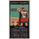 GALE, W. Harris - LONDON TRAMWAYS, London through the ages lithographic poster in colours, 1930,