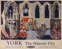 BAWDEN, Edward (1903-1989) - YORK, British Railways lithographic poster in colours, printed by