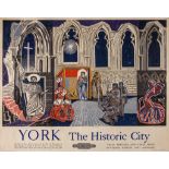 BAWDEN, Edward (1903-1989) - YORK, British Railways lithographic poster in colours, printed by