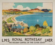 HOUSTON, Robert - ROYAL ROTHESAY, LMS, LNER lithographic poster in colours, c.1930, printed by