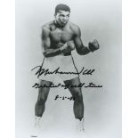 ALI, MUHAMMAD - Black and white photograph of Ali in a boxing pose, signed and dated Black and white