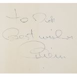 EPSTEIN, BRIAN - A CELLARFUL OF NOISE, signed and inscribed "To Dick, Best Wishes A CELLARFUL OF