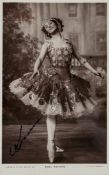 PAVLOVA, ANNA & OTHERS - Black and white vintage postcard photograph of Anna Pavlova as she... Black
