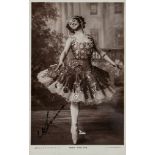 PAVLOVA, ANNA & OTHERS - Black and white vintage postcard photograph of Anna Pavlova as she... Black