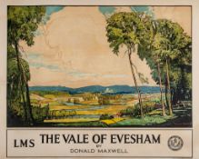 MAXWELL, Donald (1877-1936) - THE VALE OF EVESHAM, LMS lithographic poster in colours, printed