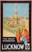 NEWSOME, D - LUCKNOW, The Great Imambara lithographic poster in colours, printed by Norbury, Natzio