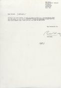 KRAY, RONALD & REGINALD - Typed letter signed thanking the recipient for his letter and... Typed