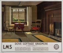 WILKINSON, Norman - DOVE COTTAGE, GRASMERE, LMS lithographic poster in colours, printed by John