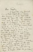 RUSKIN, JOHN - Autograph letter signed to Charles Kingsley Autograph letter signed ( J Ruskin ) to