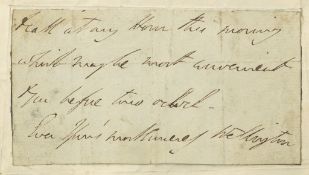 WELLESLEY, ARTHUR DUKE OF WELLINGTON - Autograph signature clipped from the conclusion of a letter