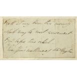 WELLESLEY, ARTHUR DUKE OF WELLINGTON - Autograph signature clipped from the conclusion of a letter