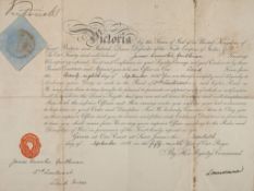 VICTORIA, QUEEN - Royal Warrant of Appointment countersigned by Queen Victoria at... Royal Warrant