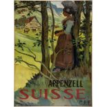 VIOLLIER, A - SUISSE, Appenzell C.F.F. lithographic poster in colours, printed by Walter Marty  &