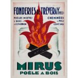 LOUPOT, Charles (1892-1962) D'apres - FONDERIES de TREVERAY lithographic poster in colours, 1928,