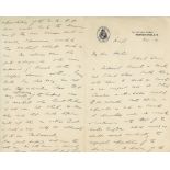 SOLOMON, RICHARD - Autograph letter signed to Robert Crawford Hawkins, stating "I don Autograph