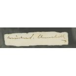 CHURCHILL, WINSTON - Clipped signature of Winston Churchill, ink slightly browned Clipped