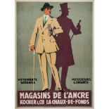 MOOS, Carl (1878 - 1959) - MAGASINS DE L'ANCRE, Kocher and Cie. La Chaux-de-Fonds lithographic