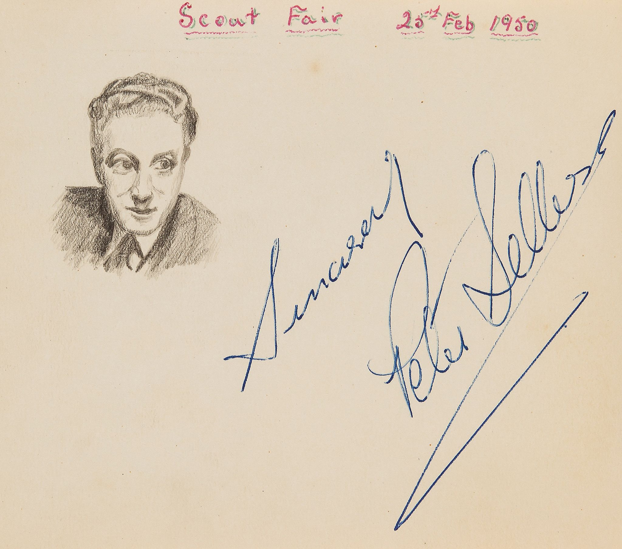 AUTOGRAPH ALBUM - INCL. PETER SELLERS - Autograph album with signatures of prominent actors